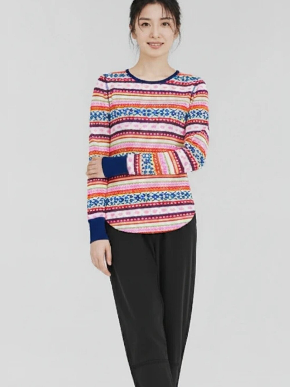OLD NAVY Printed Long-Sleeve Thermal Knit Tee NWT